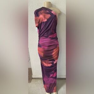Fashion nova elegant Purple and Orange One-Shoulder Dress